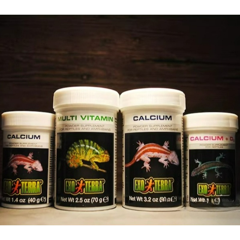 Vitamin D3 Reptile - ハーゲン 爬虫類用カルシウムパウダー D3ビタミンサプリメント入り＆なし タートル、トカゲ、レオパードゲッコ、ビアデッドドラゴン用